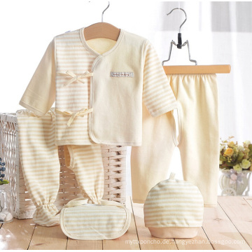 Farbige Baumwollstreifen Neugeborene Baby-Kleidung 5PCS